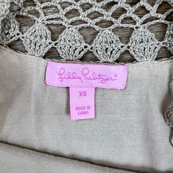 Lilly Pulitzer Carino Sweater Gold Metallic Dress Gorgeous Shimmer Beige - Picture 3 of 5